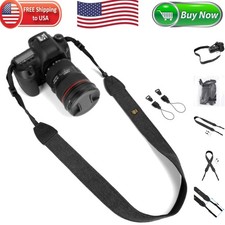 Elegant Black Canvas Camera Neck Strap with Quick Release for DSLR/SLR Users