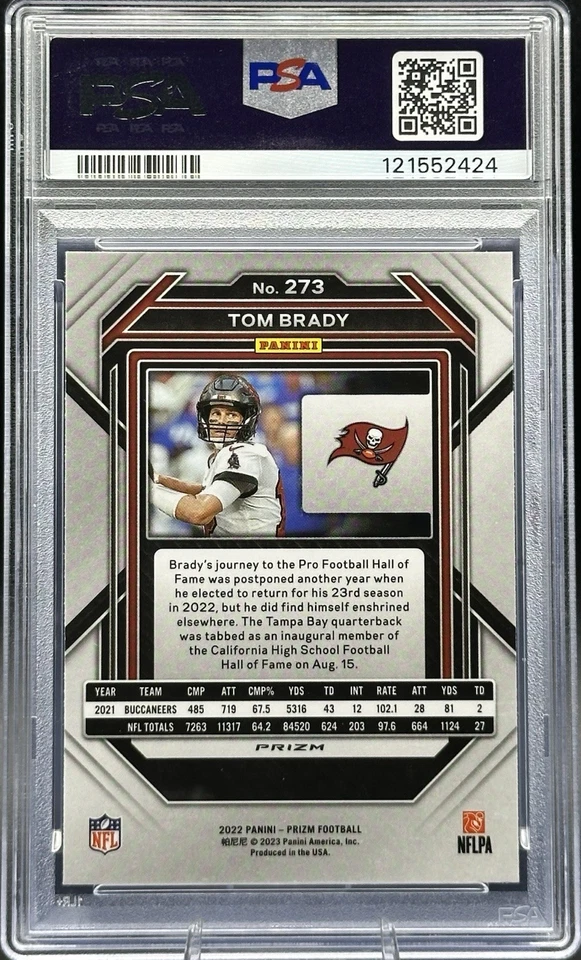 2022 Panini Prizm Tom Brady #273 - Black & White Checkerboard Prizm - PSA 10 SSP - Image 2 of 4