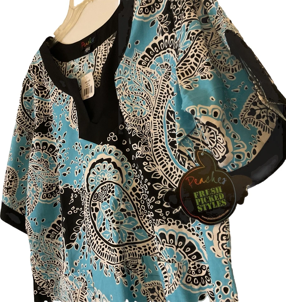 Lot Of 2 NWT And NWOT Peaches Scrub Tops Sz XL 2 Top 1 Shipping Cost - Image 4 of 4