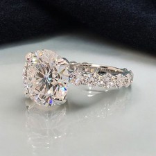 4.60 Ct E VS1 Round Diamond Engagement Ring IGI Certified Lab Grown Platinum