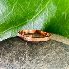Raw Copper Ring Size 7.5 Band Jewelry Minimal Hammered Metal Handcrafted USA B