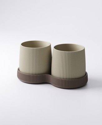 Blumentöpfe mit Untersetzer 2er Set wasserdicht 3D Druck
