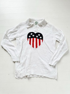 Vintage Quacker Factory July 4th Knit Sweater Medium