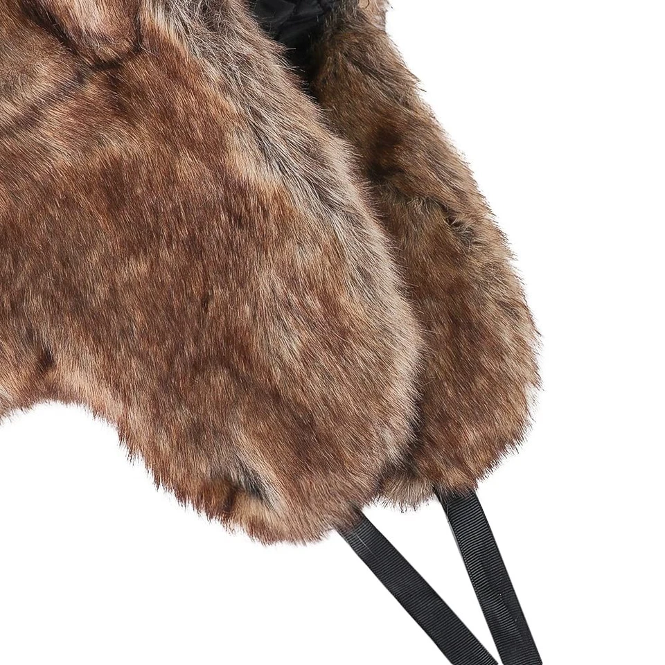Homme Chapka Russe en Fausse Fourrure Chapeau Trappeur Hiver Chaud Bonnet Avi... - Photo 3/4