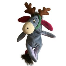 Eeyore Christmas Reindeer Plush Antlers Walt Disney Winnie the Pooh 9" Bean Bag