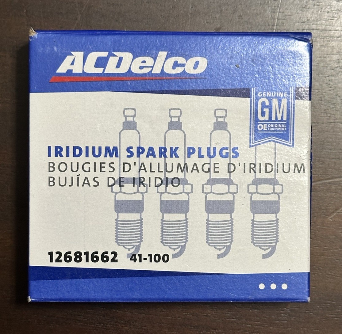 NEW OEM GENUINE GM 12681662 ACDelco 41-100 Iridium Spark Plugs 4 Pack