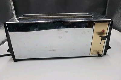 Vintage Hoover Chrome 2-Slice Toaster Retro Mid Century Kitchen Appliance