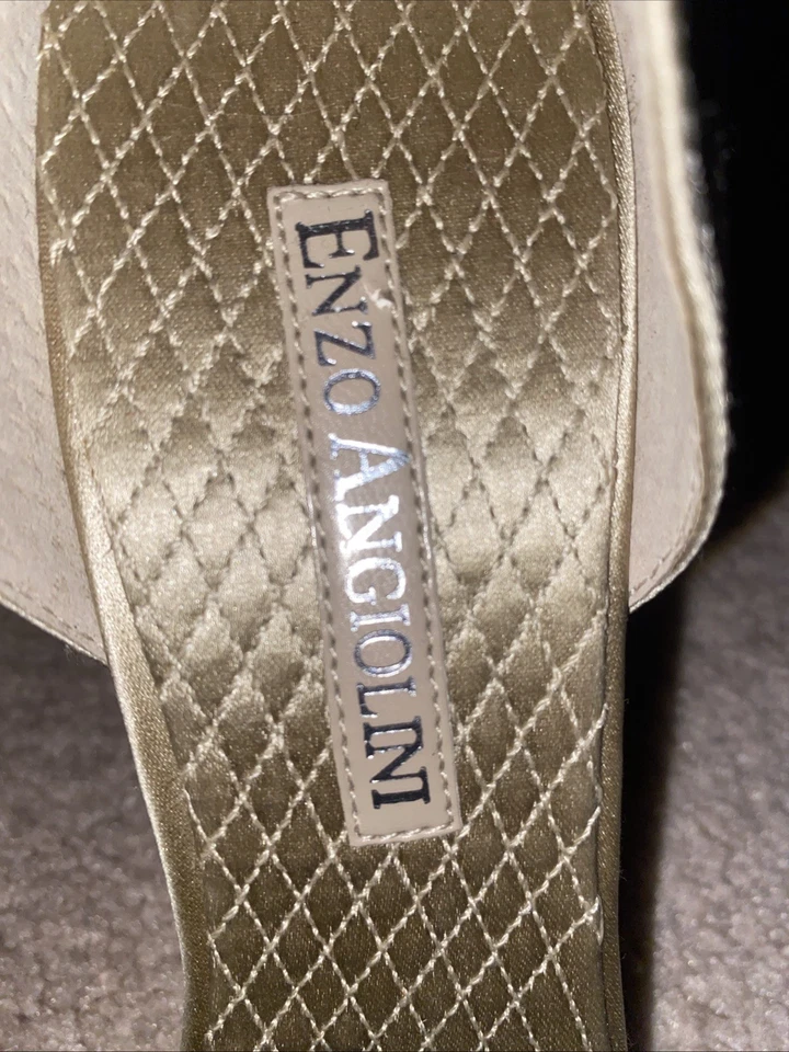 Enzo Angelini Eaminerva Mujer Bomba Sandalia Novia Estrás 8 1/2 Champagne Foto 3 de 4