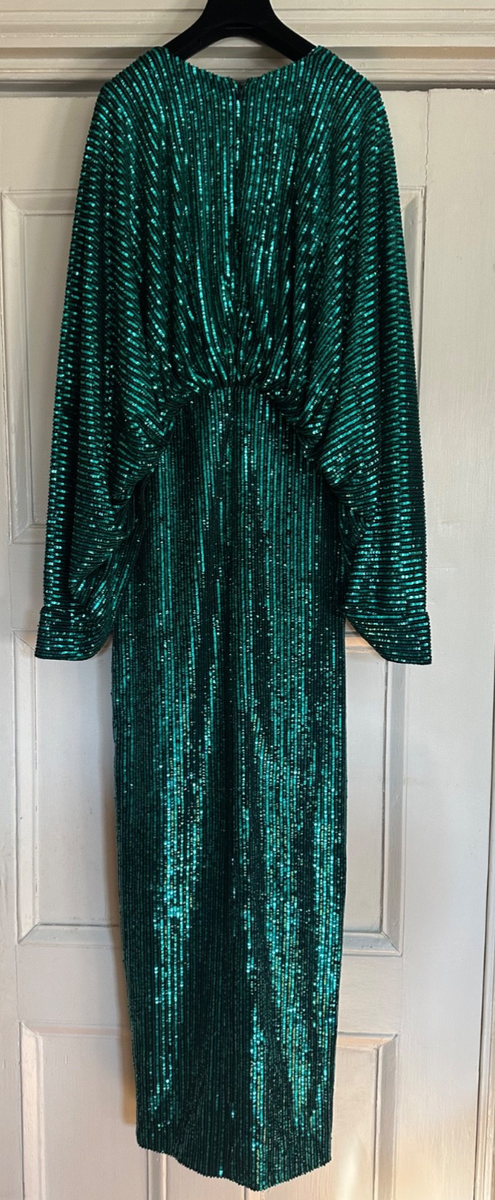 mock neck green dress Plaid Mock Neck Long Sleeve Midi Dress main image 1
