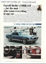 1968 Ford Shelby GT Mustang print ad: "...for the man who wants everything in.."