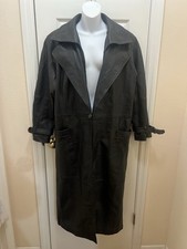 Vintage Architect Leather Full Length Trench Coat Size M