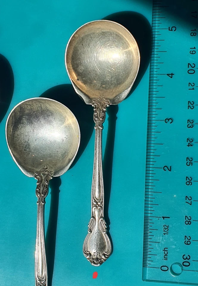 Juego de 5 cucharas de caldo Gorham de plata de ley Chantilly con una sola pat. 1895 Foto 2 de 4