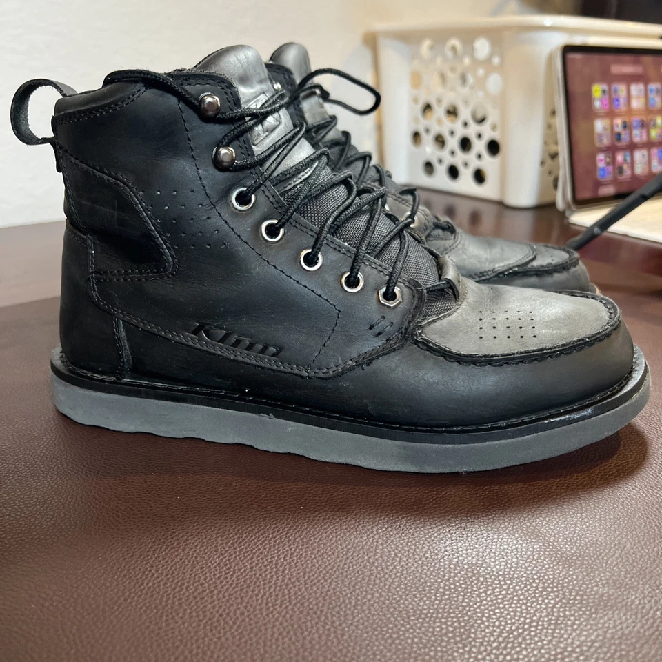 Botas de moto de calle KLIM de cuero negro para hombre - talla 8 - negras Gunmetal Foto 4 de 4