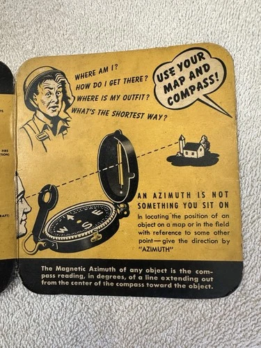 The Magnetic Azimuth Folding Compass WWII Use Your Map and Compass Military WW2