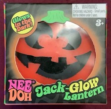 Schylling NeeDoh Jack-Glow Lantern Glow in the Dark Halloween Squishy Toy Orange