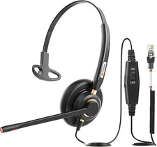 Phone Headset for Cisco Landline, Noise Canceling Microphone Mute Switch Telepho