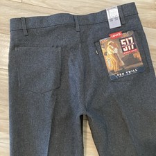 VTG Levis 517 Boot Cut Rancher Slacks 38x34 Gray Tex Twill Dacron Polyester USA