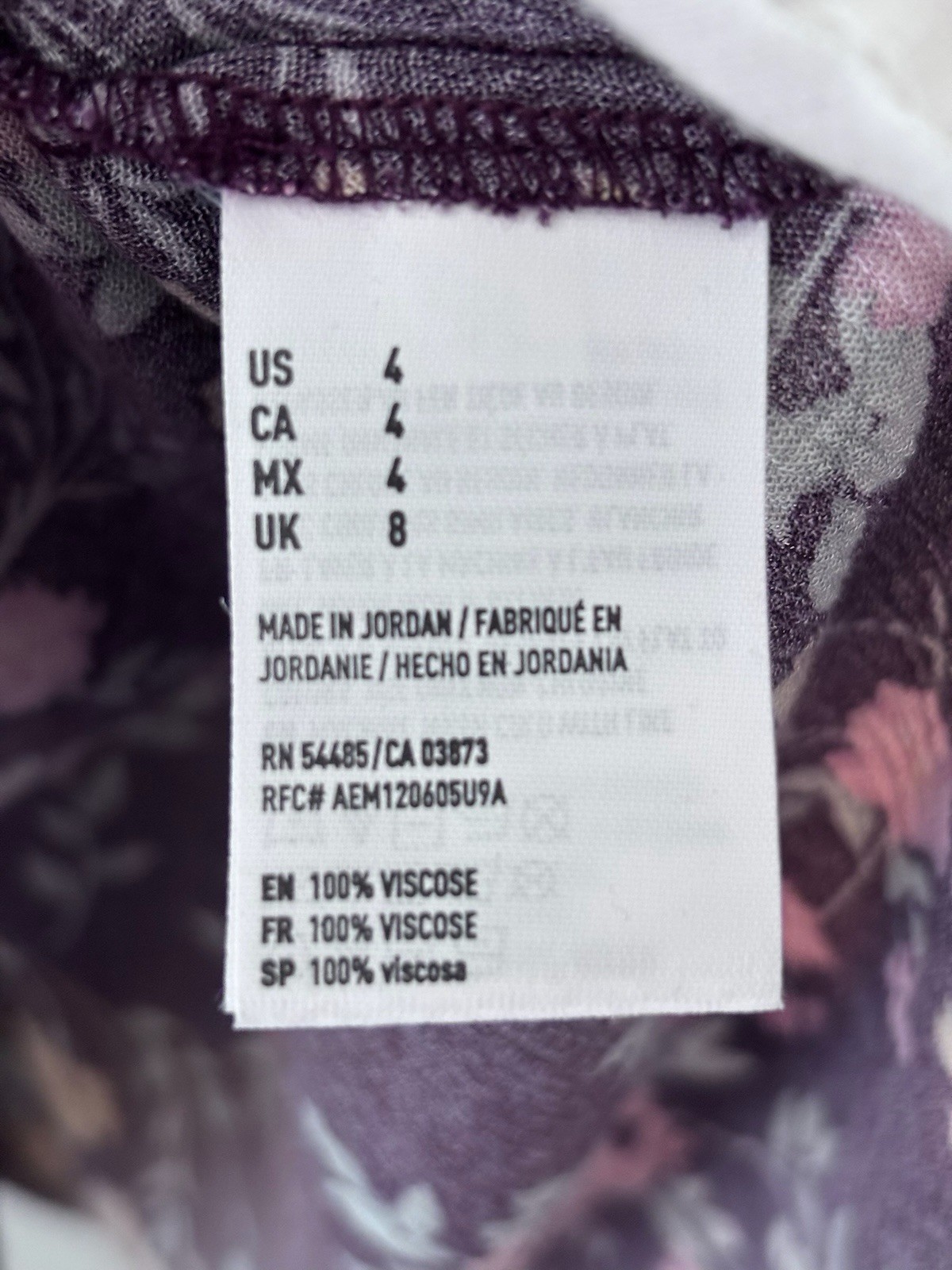 American Eagle Outfitters Burgundy Floral Print V-Neck Mini Sundress Size 4