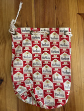 Vintage Marlboro Canvas Duffle Rope Drawstring Bag Grommets Retro READ