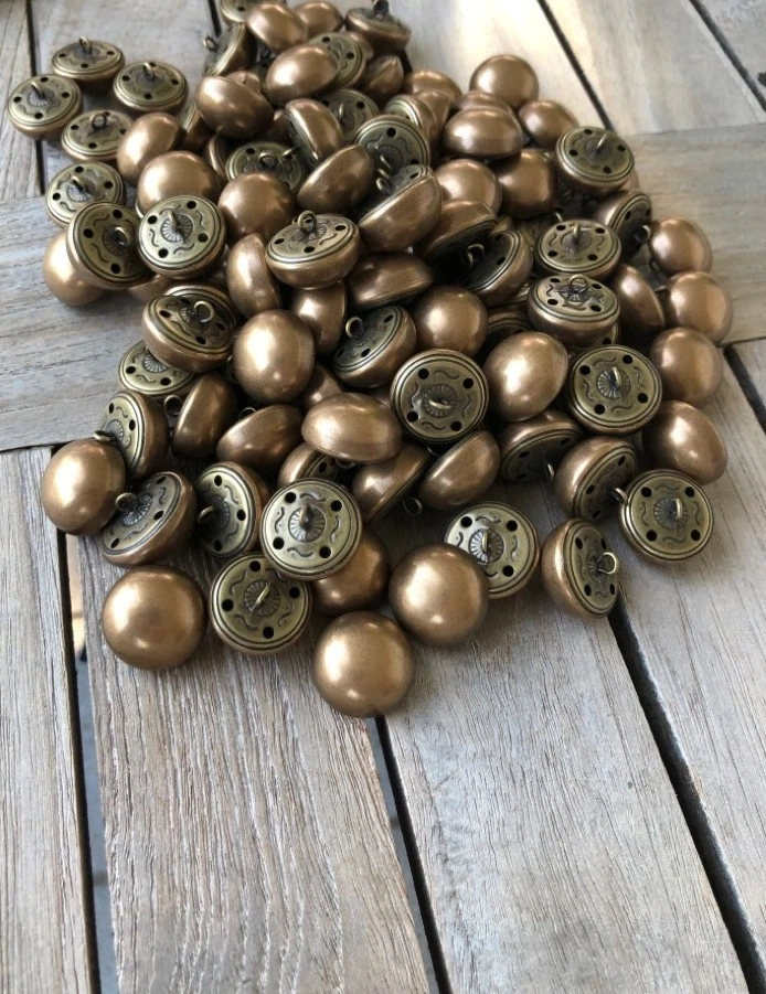 6 Stück bronze/gold gewölbte Metallknöpfe Halbkugel 20mm oder 22mm - Bild 3 von 4