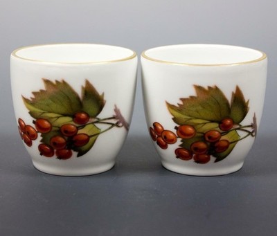 Royal Worcester Eversham Gold Flameproof Porcelain Shot or Saki Cups England