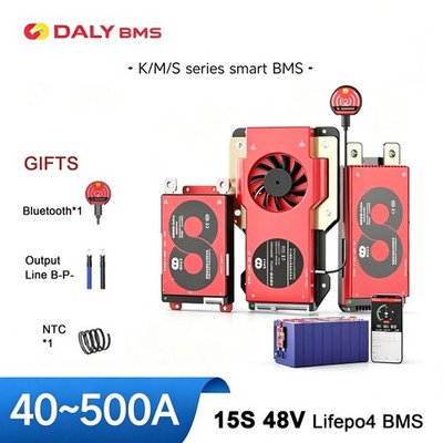 Daly Smart BMS 15S 48V Lifepo4 40A 60A 100A 150A 200A 250A 300A 400A 500A BT Lot