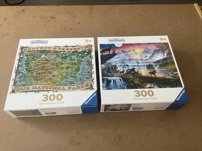 Ravensburger Great Outdoor 300 Piece Set of 2 /Wolf Romp/Protect Natl Parks