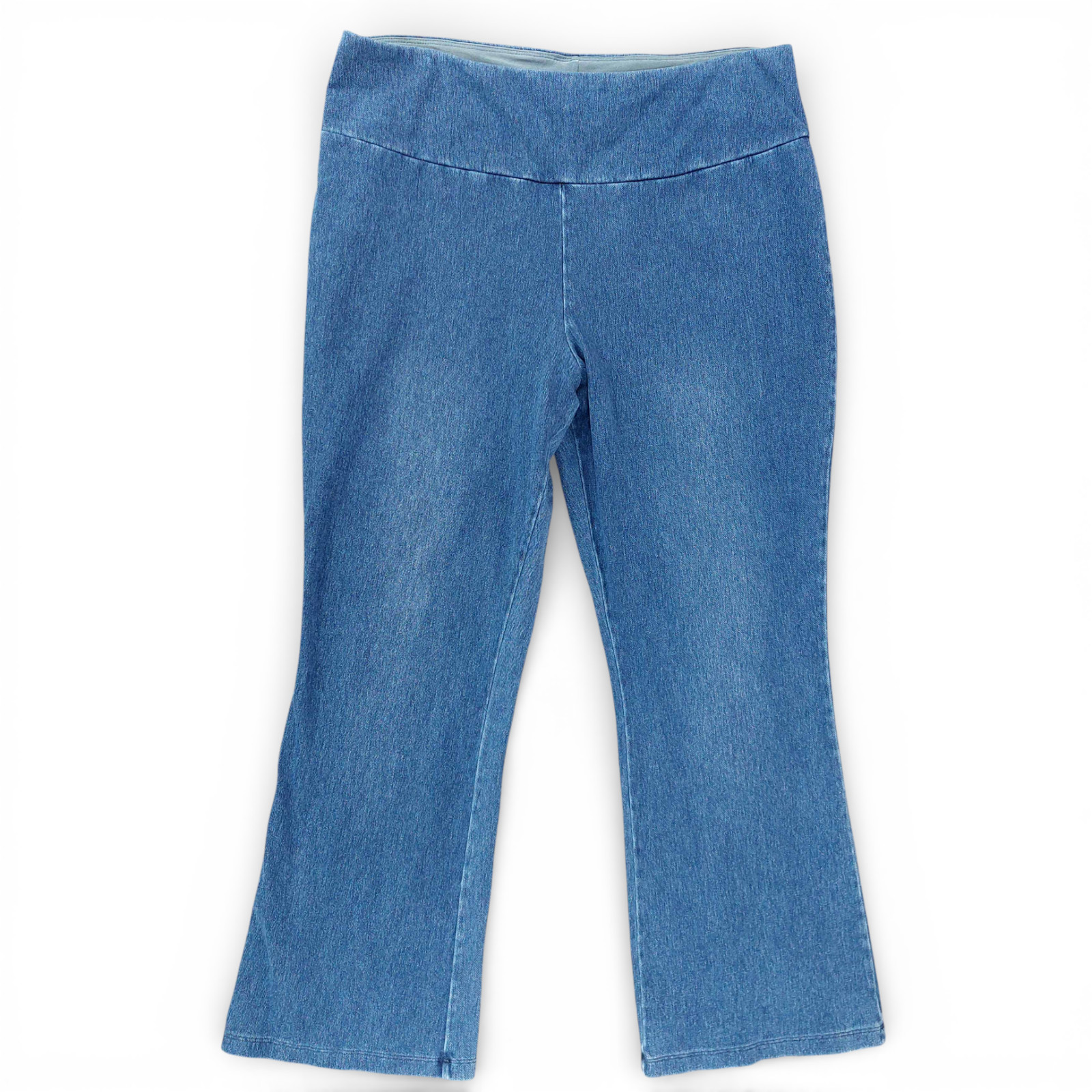 Women With Control Pull On Denim Pants XL Petite Blue Stretc