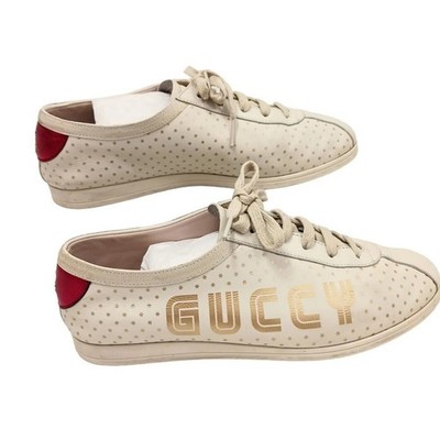 Gucci Falacer Sneakers Sega Guccy Stars Men Sz 9 Ivory Red Gold Bees Limited 