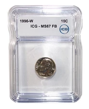 1996 -W Roosevelt Dime ICG MS67 FB Full Bands