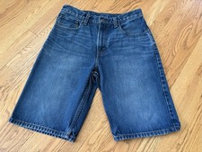 Levi s 569 Men s Blue Denim Shorts Cotton Med Wash Regular Fit 5-Pocket Zip 31