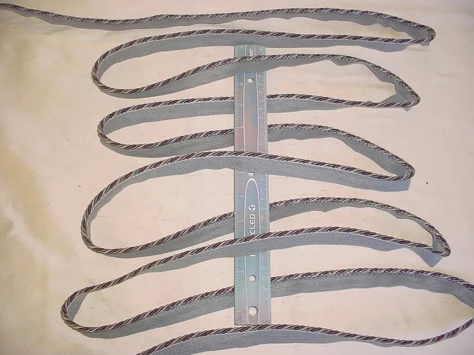 14Y KRAVET LEE JOFA PURPLE SILVER DUSTY BLUE CORDING UPHOLSTERY TRIM - Image 2 of 3