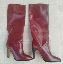 Botas De Tacón Burdeos Vintage Bruno Magli