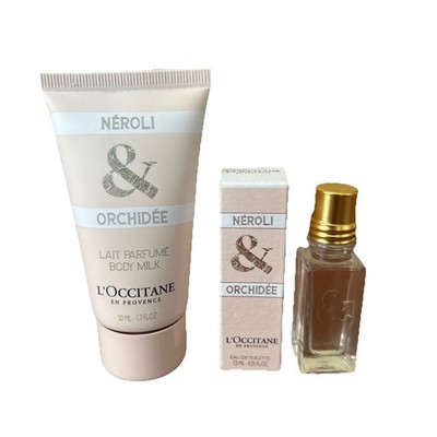 L'Occitane NEROLI & Orchidee Orchid Perfume BODY MILK 1.7oz & Eau De Toilette FS