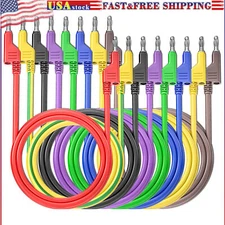 4mm Stackable Banana Plug to Banana Plug Test Leads 8PCS Silicone Cable Wires