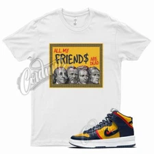 White FRIENDS Shirt for N Dunk High Michigan Varsity Maize Nidnight Navy Red
