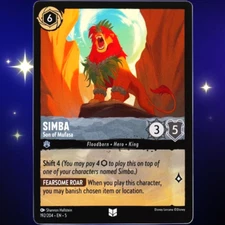 Simba Son of Mufasa - Uncommon - Disney Lorcana TCG Shimmering Skies #192/204
