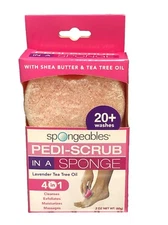 Spongeables PEDI-SCRUB in a SPONGE Levander Tea Tree Oil. 2 oz