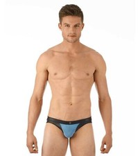 Gregg Homme Brief Two-Timer Leather Look Slip Blue 130303 71
