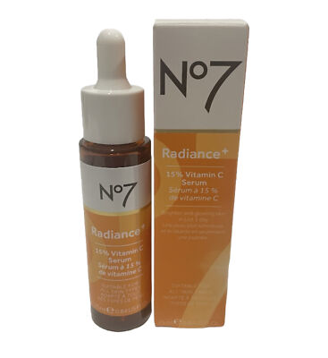 No7 Radiance+ 15% Vitamin C Serum 25ml/0.84fl.oz. New In Box