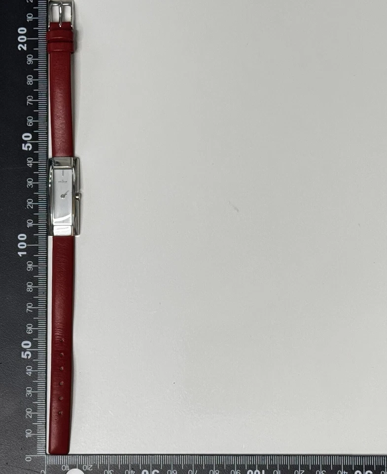 Reloj Skagen Hagen Denmark 353SSLC para mujer plateado rojo piel de becerro genuina MUY BUENO Foto 4 de 4