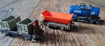 Arnold Rapido Spur N Wagons Güterwagen Aral Kesselwagen;Kippwagen;DB Gepäckwagen