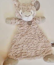 NWT Demdaco Luna Llama Tan Plush Lovey Baby Soother Blankie with Rattle 13"