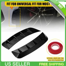 2x Gloss Black ABS Side Fender Vent Air Wing Cover Body Moldings Trim Universal
