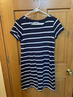 GAP Womens XS Navy Blue White Striped Dress EUC