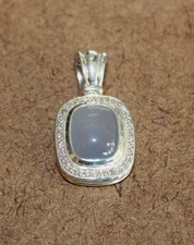 David Yurman Sterling Silver/18k Chalcedony & Diamond Enhancer Pendant [123WEI]