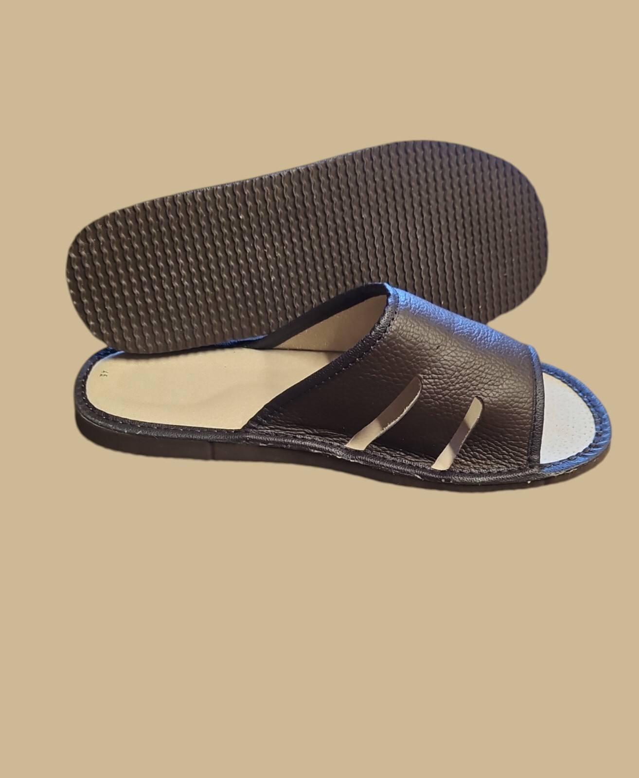 For Men In Dark Brown Leather And Open Toe