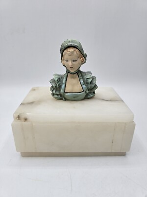 Vintage RARE Marble/Alabaster Dresser/Trinket Box from Ovington's NY! Read! 