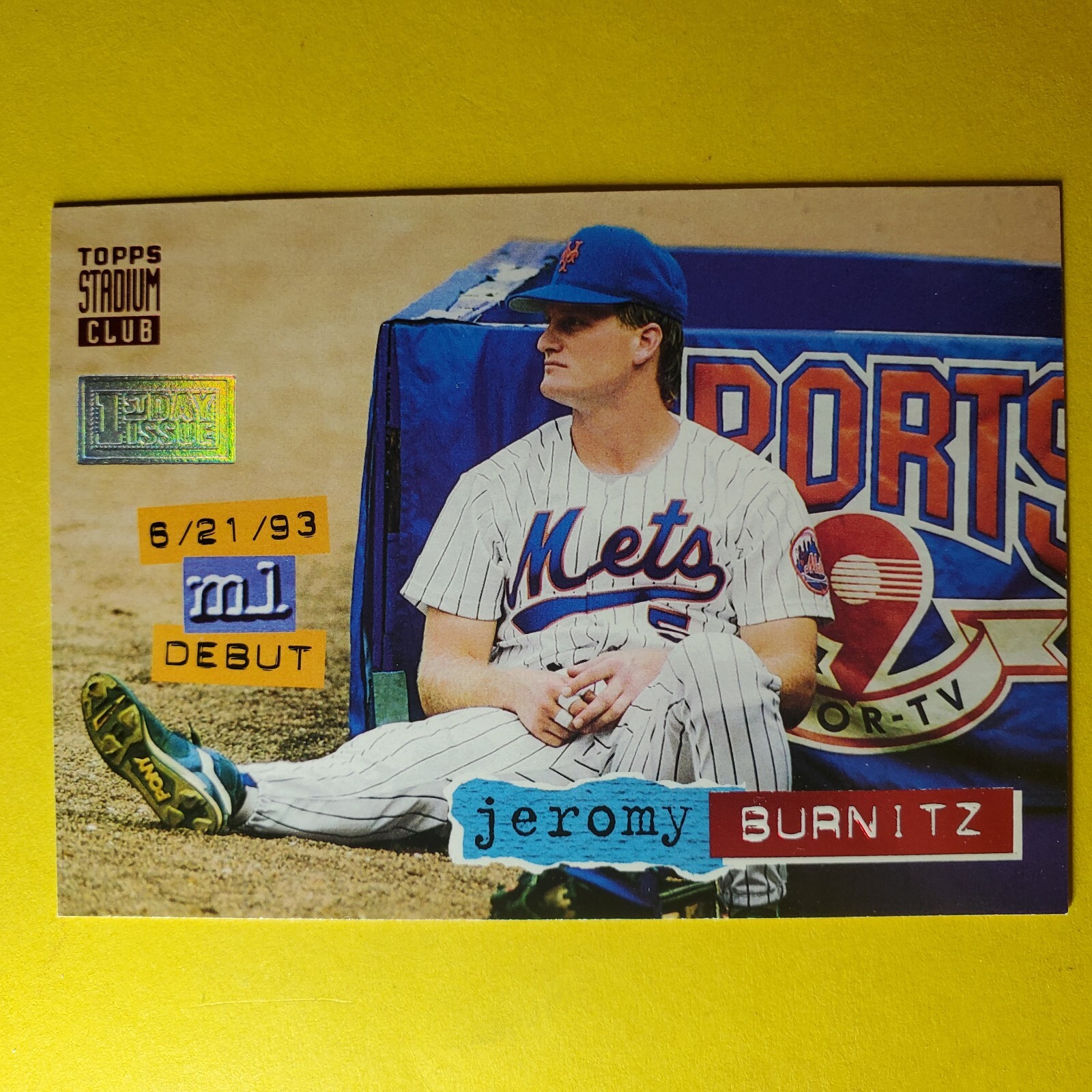 JEROMY BURNITZ (SP) FIRST DAY ISSUE #201 NEW YORK METS - 1994 STADIUM CLUB MLB