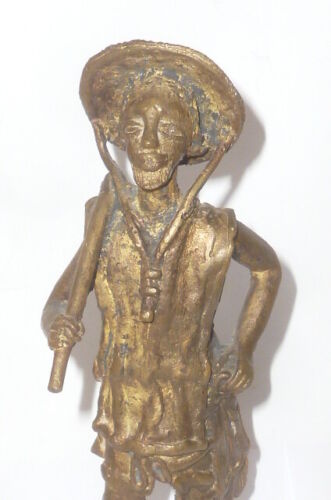 Alte afrikanische ? Bronzefigur Skulptur Afrikaner Bronze bronce Figur Kämpfer ? - Bild 3 von 11